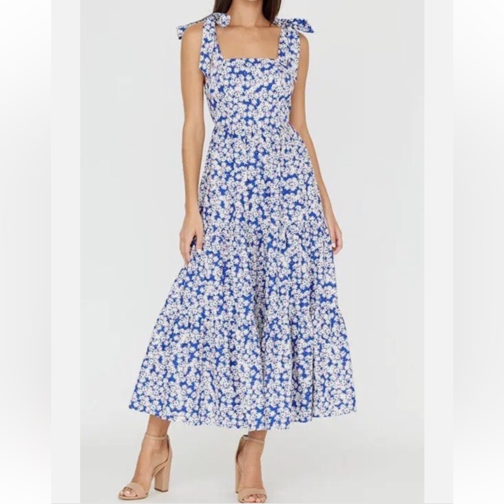 Yumi Kim Blue and White Floral Maxi Dress Tinsley Maxi size M .summer vibes